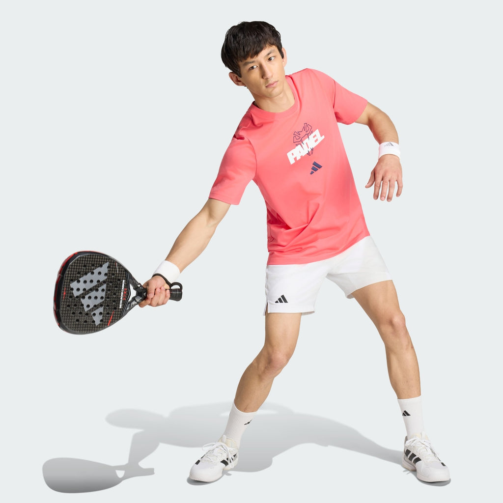 Adidas Padel Graphic Tee Pure Turbo Red